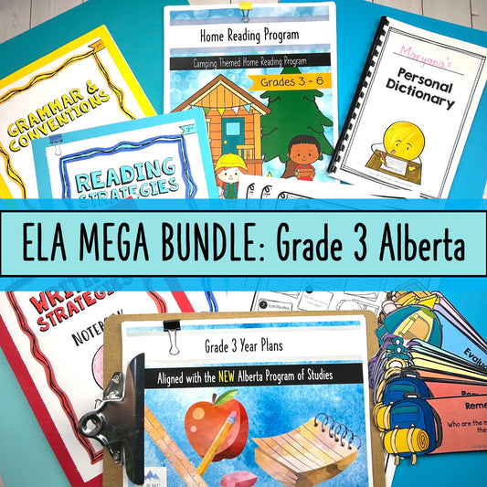 Grade 3 ELA MEGA Bundle - Year Plans, ELA Notebooks, Journals, Home Reading