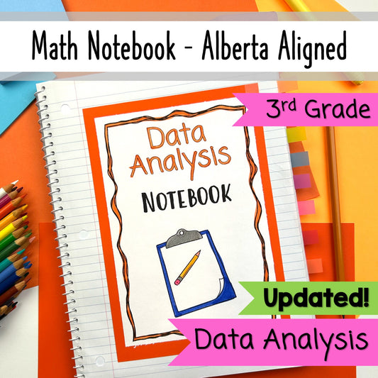 Grade 3 Alberta Math - Data Analysis / Statistics Unit - Interactive Math Notebook