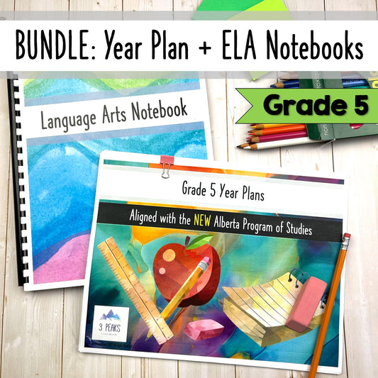 BUNDLE: Grade 5 Year Plans + Language Arts Notebooks - Alberta Aligned!