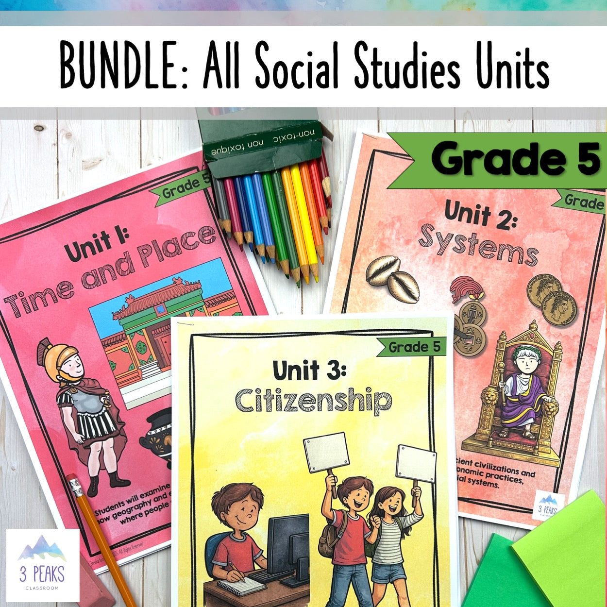 Grade 5 Social Studies Alberta — All Units Bundle – 3 Peaks Classroom