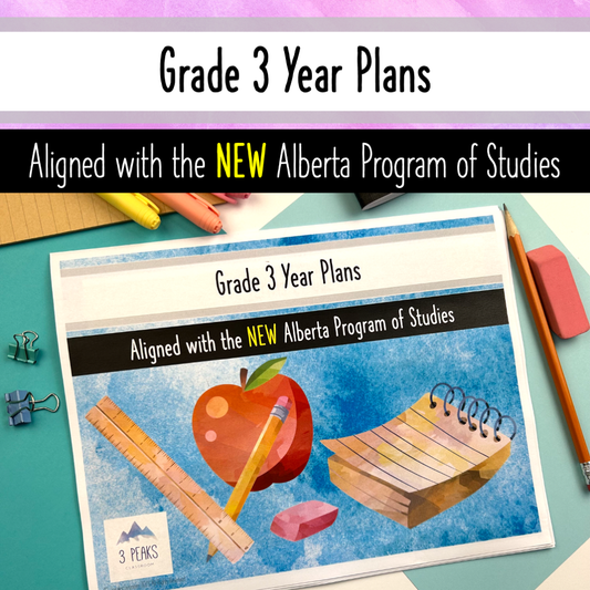 Grade 3 Year Plans - Long Range Plans - Aligned with NEW Alberta Curriculum!