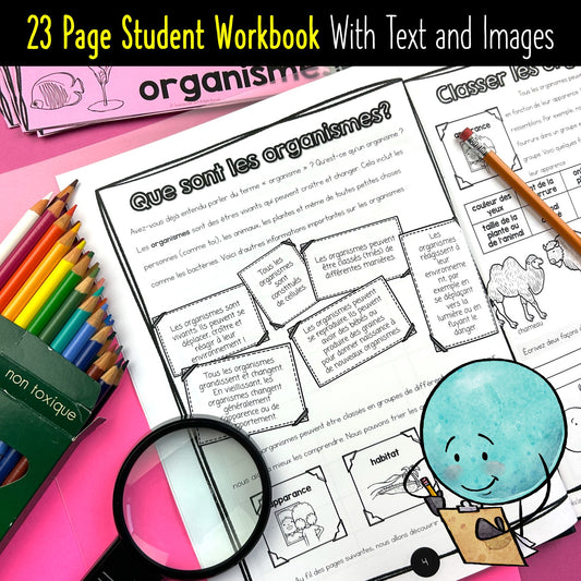 Grade 4 Science Alberta FRENCH - Systèmes vivants Workbook Activities Exam