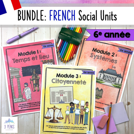BUNDLE: NEW Alberta FRENCH Grade 6 Social Studies - All Units