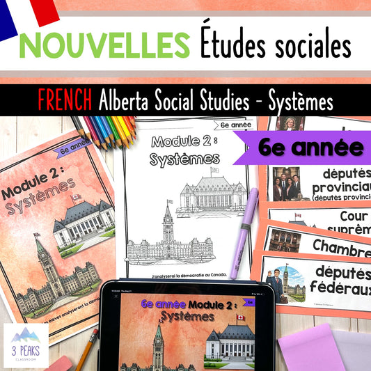 NEW Alberta Grade 6 Social Studies FRENCH - Systèmes - Teaching Slides + Workbook