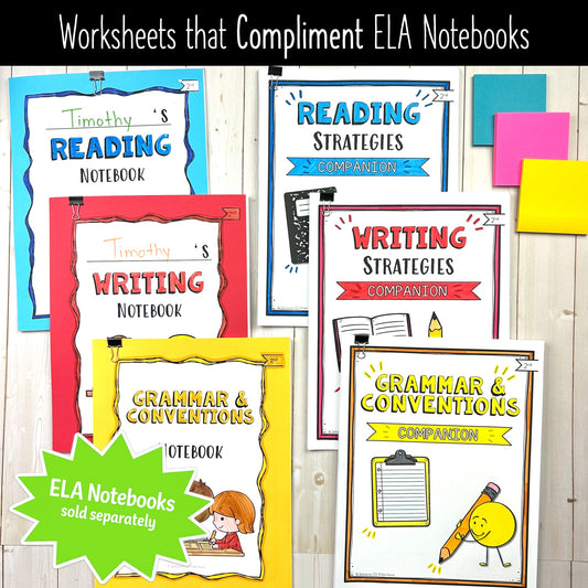 BUNDLE: Grade 2 ELA Companion Pages Bundle | Reading, Writing & Grammar Worksheets | Alberta-Aligned.