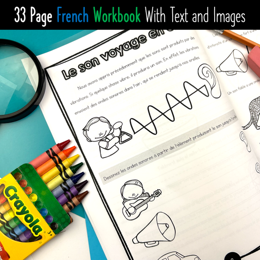 FRENCH Grade 2 Science - L'énergie - Sound and Light - Workbook Activities
