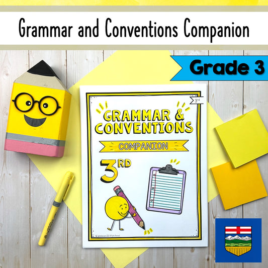Grade 3 Grammar and Conventions Companion Pages | Alberta-Aligned ELA Worksheets
