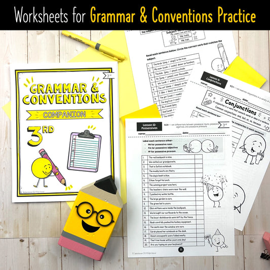 Grade 3 Grammar and Conventions Companion Pages | Alberta-Aligned ELA Worksheets