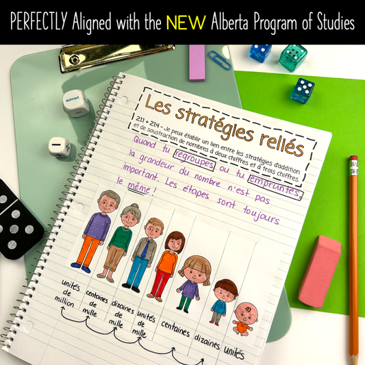 Grade 3 Math Alberta French - L'addition et la soustraction - Addition and Subtraction Unit Interactive Notebook