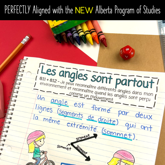Grade 3 Alberta Math French - Les angles - Angles Unit - Math Notebook