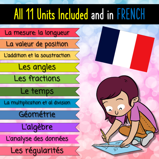 BUNDLE: Grade 3 Alberta Math FRENCH Interactive Notebooks