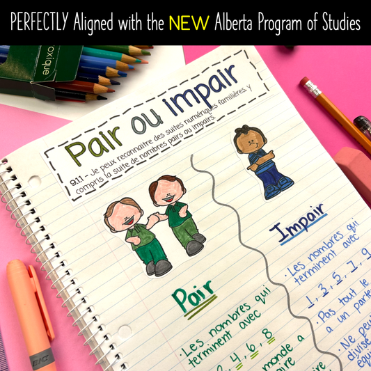Grade 3 Alberta Math FRENCH - Les régularités - Interactive Patterns Notebook