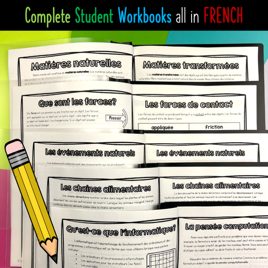 BUNDLE: ALL Grade 3 Science Alberta FRENCH - Workbooks Activities Lessons