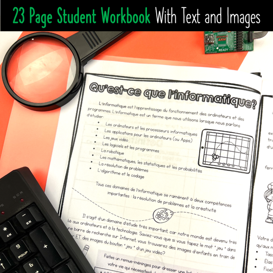 FRENCH Computer Science Unit Grade 3 Alberta - Worksheets Activities Workbook