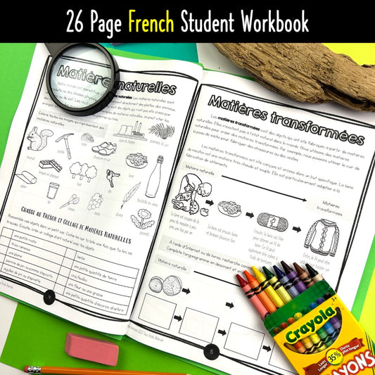Grade 3 French Science Alberta - La Matière - Matter Unit - Activity Workbook