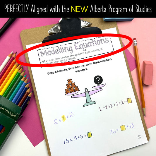 Grade 3 Alberta Math - Algebra Unit - Interactive Math Notebook