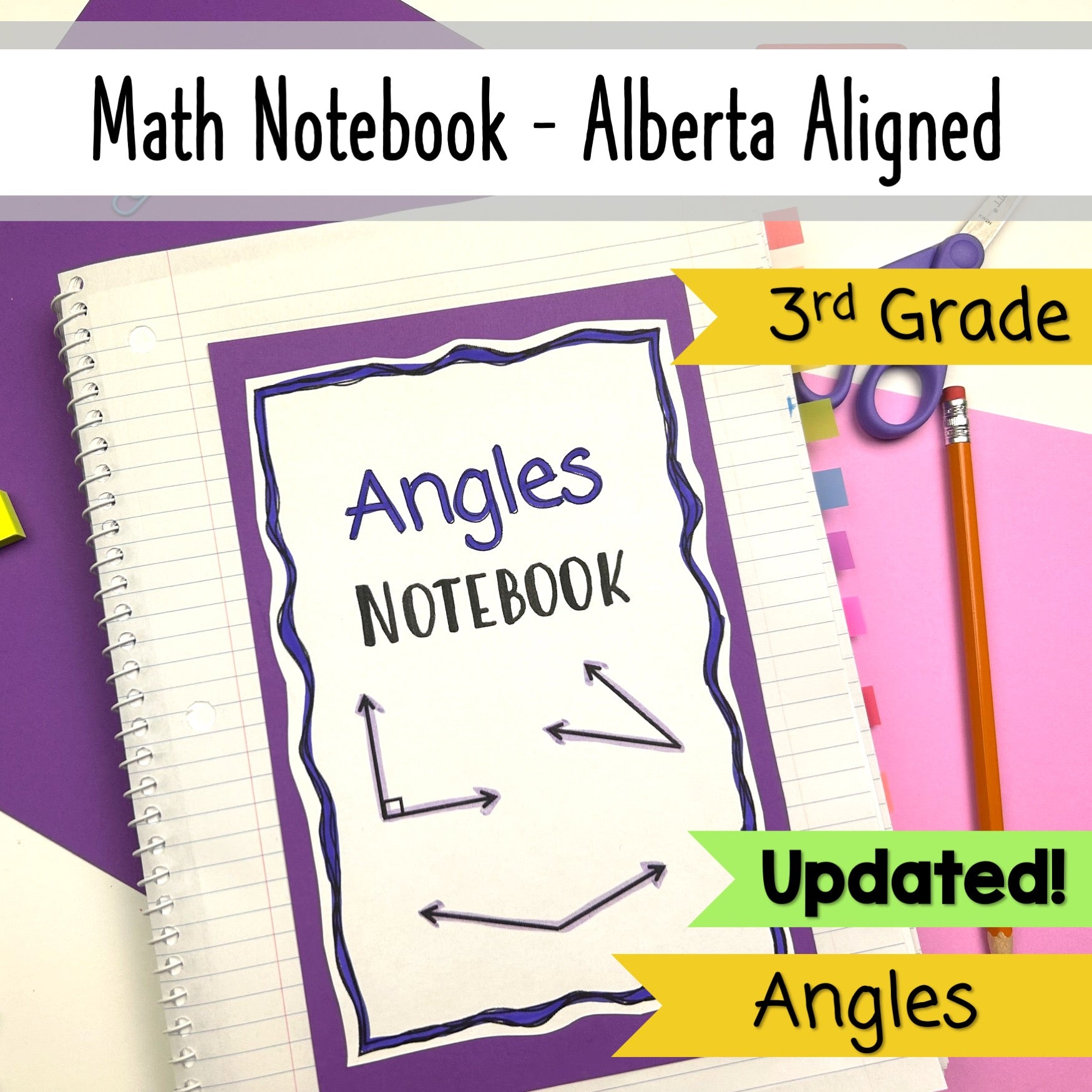 Grade 3 Alberta Math - Angles Unit - Interactive Math Notebook – 3 ...