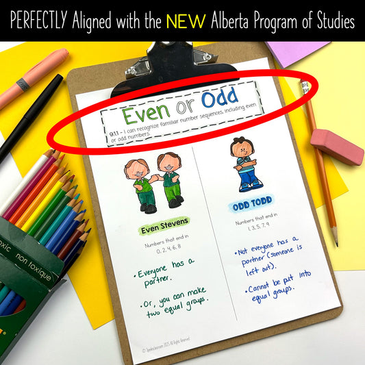 Grade 3 Alberta Math - Patterns Unit - Interactive Math Notebook
