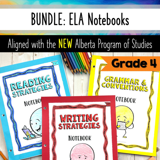 BUNDLE: Grade 4 Language Arts Notebook - Reading, Writing, and Grammar