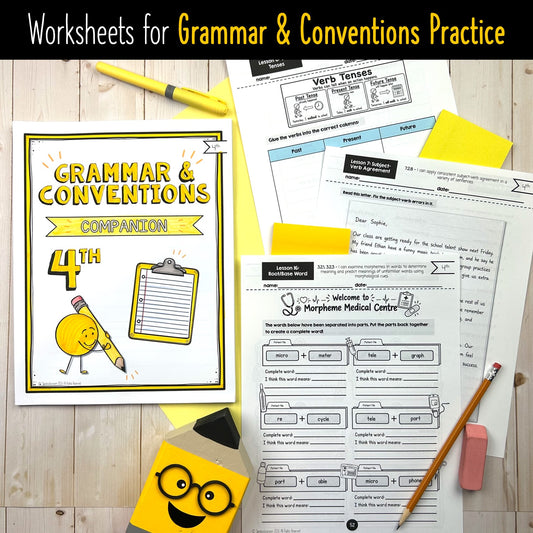 Grade 4 Grammar and Conventions Companion Pages | Alberta-Aligned ELA Worksheets