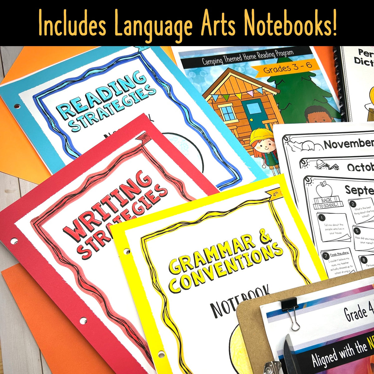 Grade 4 ELA MEGA Bundle - Year Plans, ELA Notebooks, Journals, Home Re ...