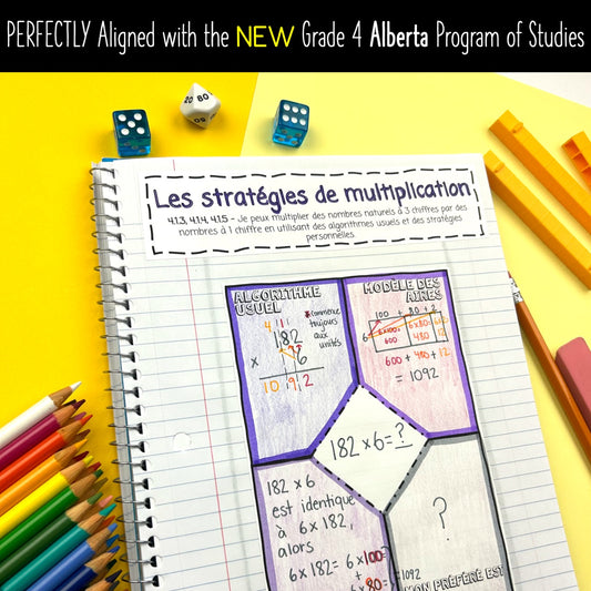 Grade 4 Alberta Math FRENCH - La multiplication et la division - Notebook