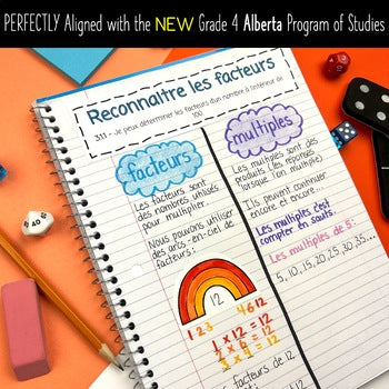 Grade 4 Alberta Math FRENCH - Nombres premiers et composés - Prime Notebook
