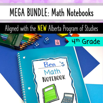 BUNDLE Alberta Grade 4 Math: Interactive Math Notebooks - All 13 Units Included