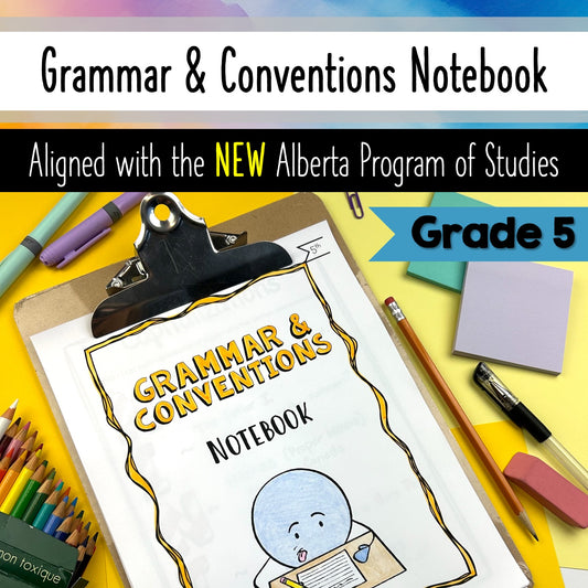 Grade 5 Grammar and Conventions Language Arts Notebook - Alberta aligned
