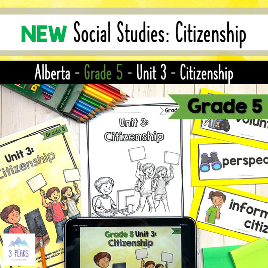 NEW Alberta Grade 5 Social Studies - Citizenship - Teaching Slides + Workbook