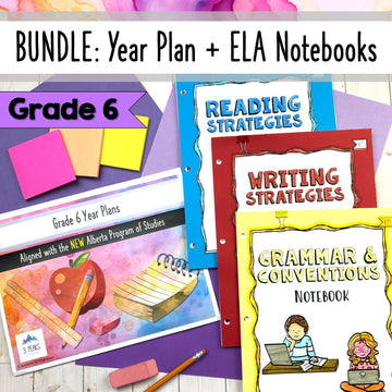 BUNDLE: Grade 6 Year Plans + Language Arts Notebooks - Alberta Aligned!