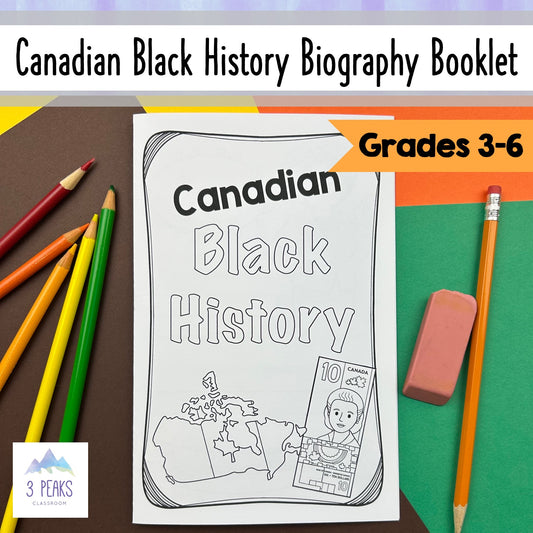 Canadian Black History Month - Biography Booklet + Template Page