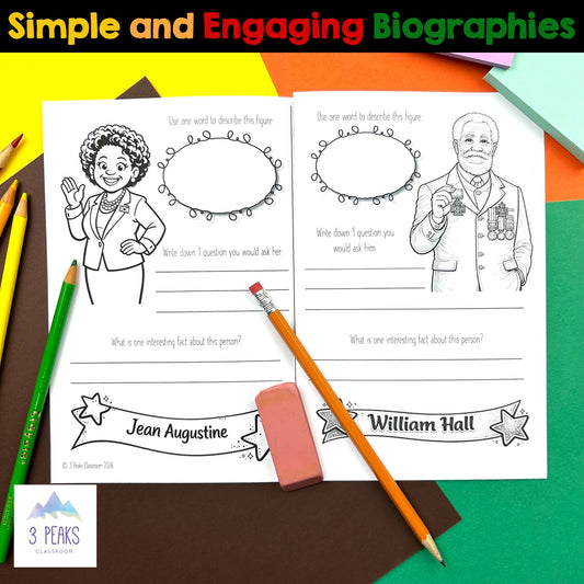 Canadian Black History Month - Biography Booklet + Template Page