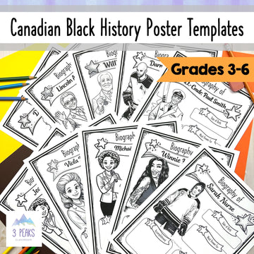 Canadian Black History Month - Blank BIOGRAPHY Templates/Pennant