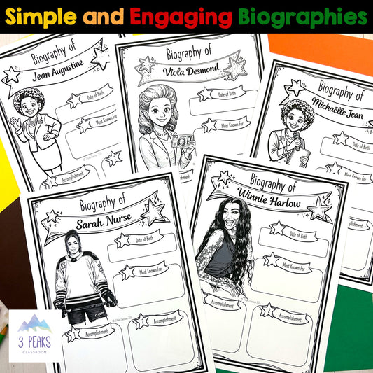Canadian Black History Month - Blank BIOGRAPHY Templates/Pennant