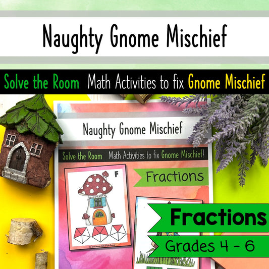 Naughty Gnome Mischief - Around the Room Math activity