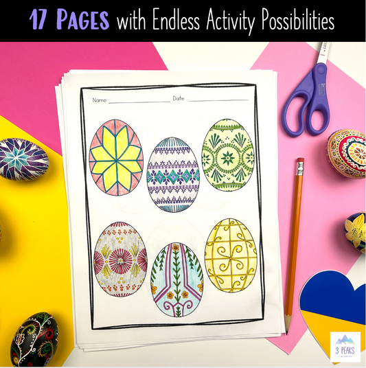 Ukrainian Pysanka Coloring Pages - Easter Egg Colouring Activity Pages