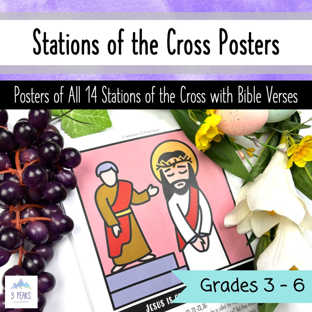 Stations of the Cross POSTERS for Reflection and Prayer - All 14 Stati ...