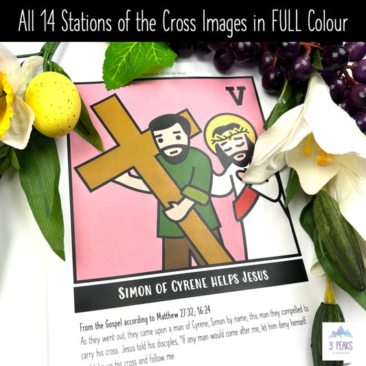 Stations of the Cross POSTERS for Reflection and Prayer - All 14 Stations
