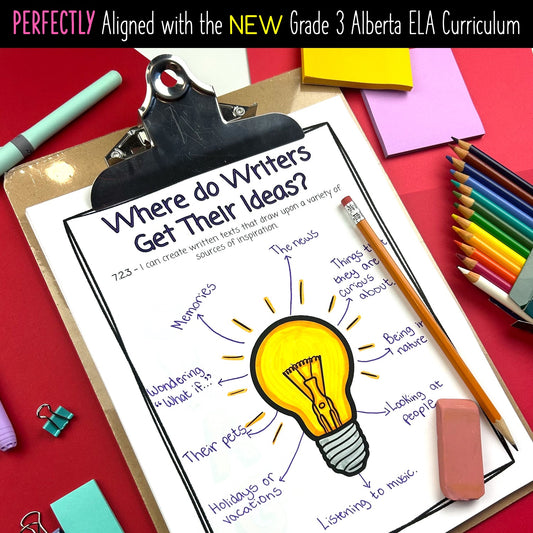 Grade 3 Writing Strategies Notebook - Language Arts - Alberta curriculum aligned