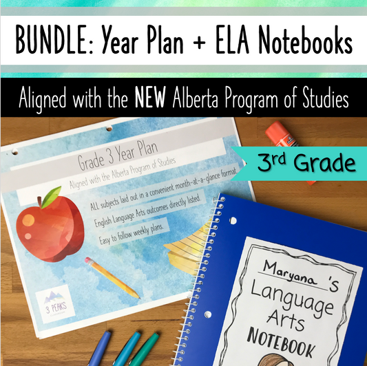 BUNDLE: Grade 3 Year Plans + Language Arts Notebooks - Alberta Aligned!